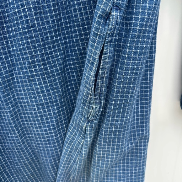Blue Checkered Denim Button-Up Dress - Picture 8 of 10